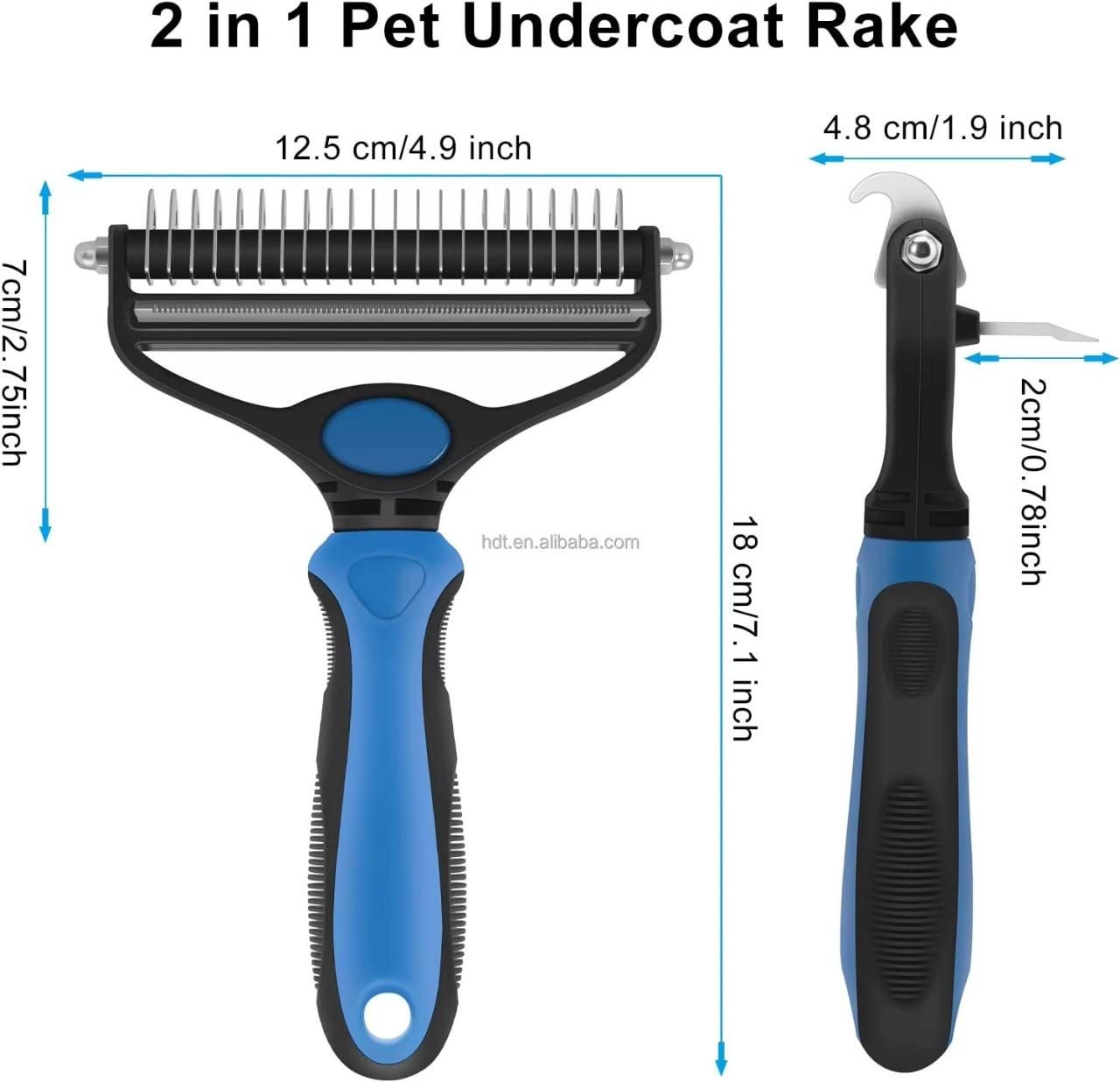 PetArcadia™ Pro 2-in-1 Deshedding Tool | Undercoat Rake & Dematting Brush