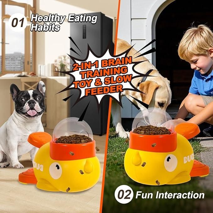 PetArcadia™ Interactive Duck Puzzle Feeder | IQ Training & Mental Stimulation Slow Feeder Toy for Dogs & Cats