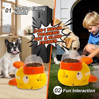 PetArcadia™ Interactive Duck Puzzle Feeder | IQ Training & Mental Stimulation Slow Feeder Toy for Dogs & Cats