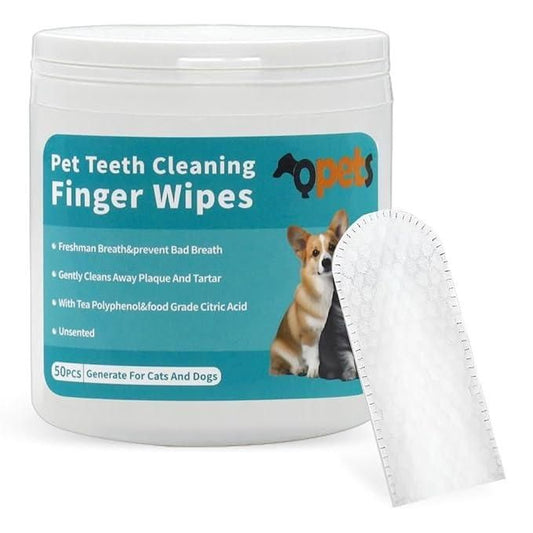 PetArcadia™ Dental Finger Wipes | Easy Plaque Removal & Breath Freshening (50 Pcs)