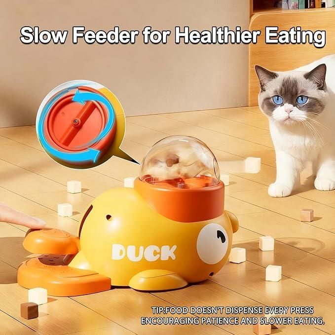 PetArcadia™ Interactive Duck Puzzle Feeder | IQ Training & Mental Stimulation Slow Feeder Toy for Dogs & Cats