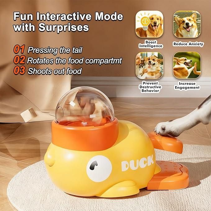 PetArcadia™ Interactive Duck Puzzle Feeder | IQ Training & Mental Stimulation Slow Feeder Toy for Dogs & Cats